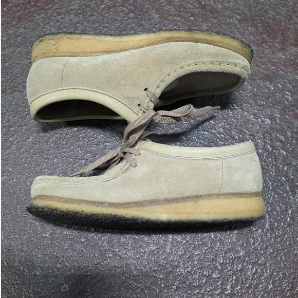 Clarks Original Wallabees Women 6.5 tan crepe sole EUC suede lace up preppy - Picture 9 of 9